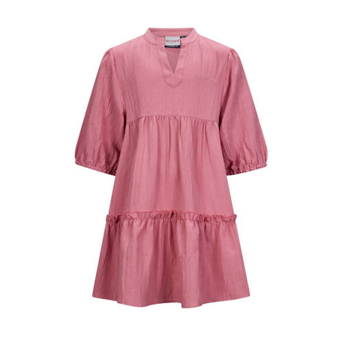 Retour Jeans midi jurk roze Meisjes Polyester V-hals Effen - maat 158/164 afbeelding