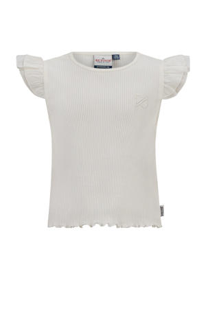 T-shirt wit rib gebreid