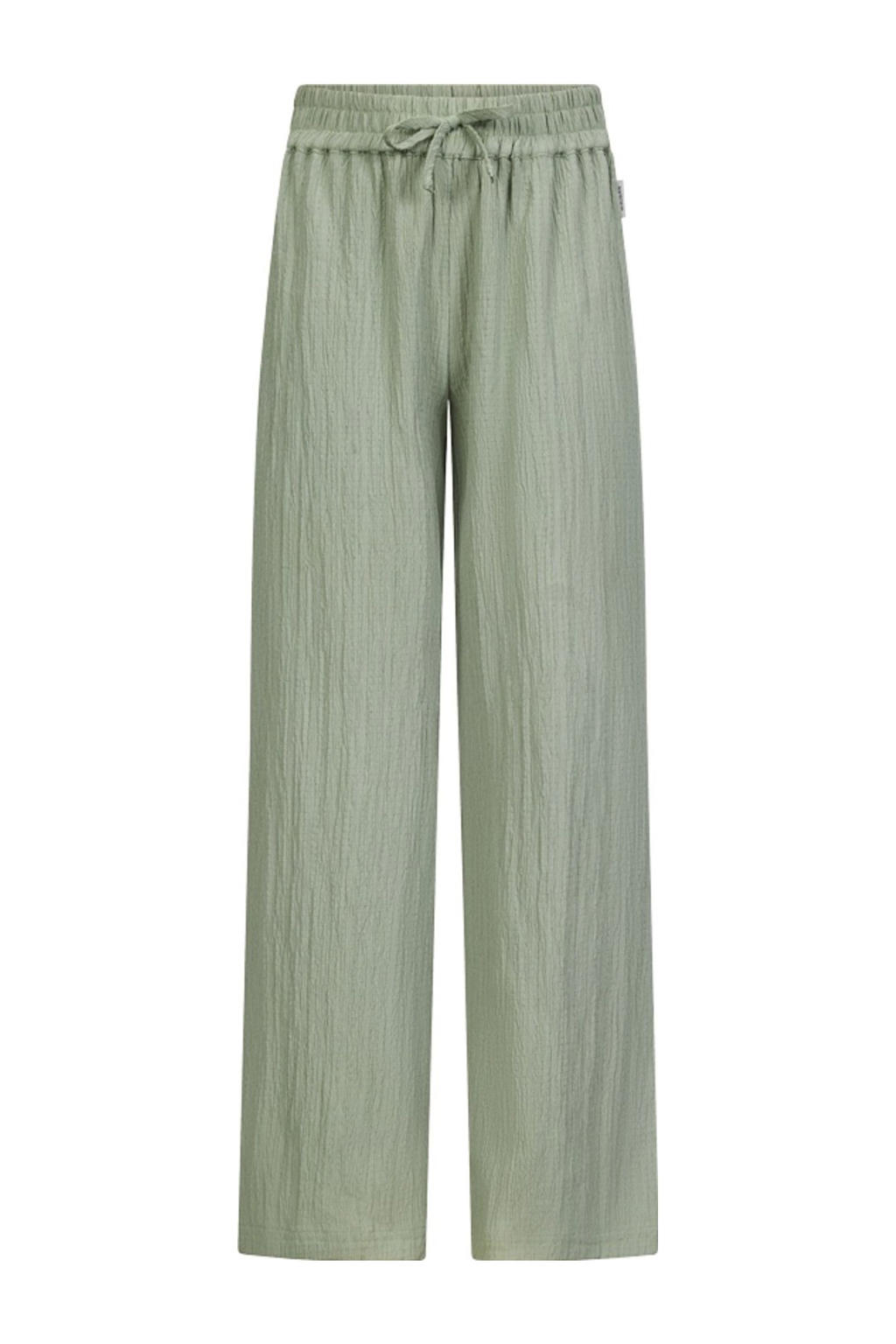 Groene meisjes Retour Jeans loose casual broek van polyester met regular waist en effen