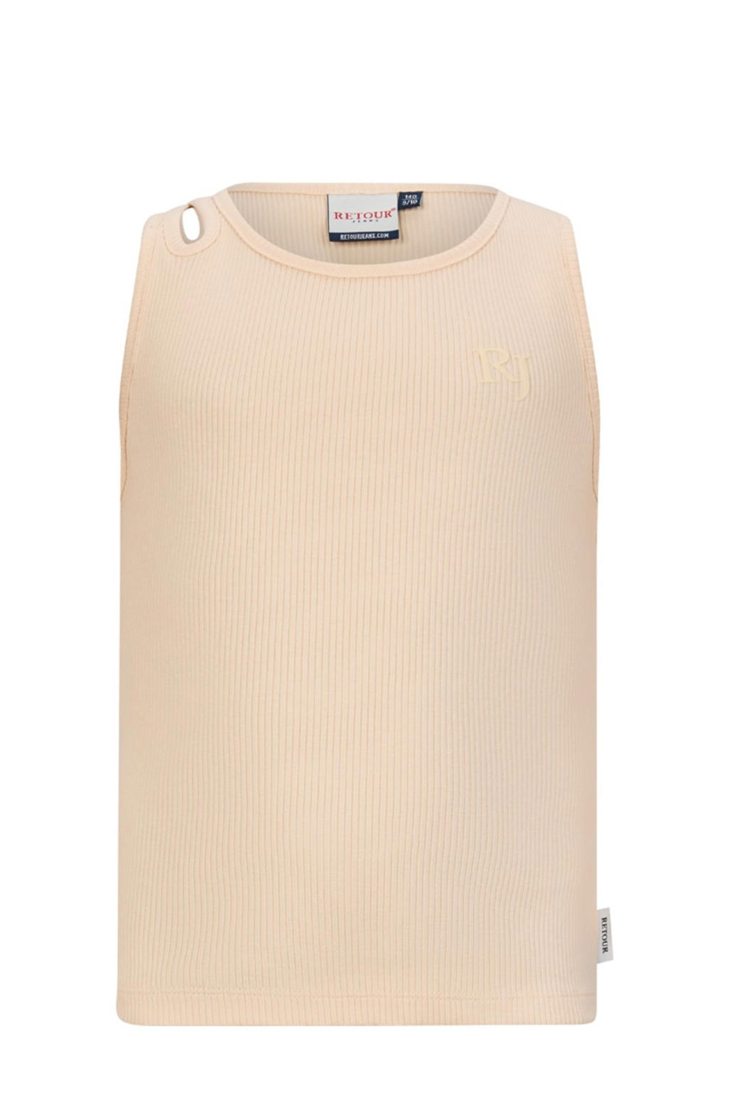 Roze meisjes Retour Jeans mouwloze top rib gebreid met effen en ronde hals