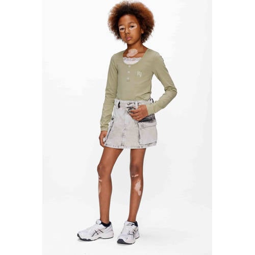 Retour Jeans denim spijkerrok grey denim Grijs Effen - maat 110 afbeelding