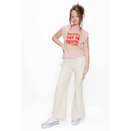 Retour Jeans loose casual broek beige Meisjes Polyester Effen