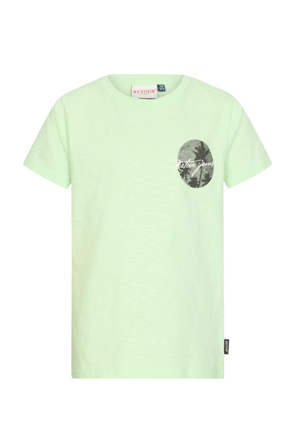 Groene jongens Retour Jeans T-shirt van katoen met backprint, korte mouwen en ronde hals