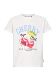 thumbnail: Witte meisjes Retour Jeans T-shirt van katoen met printopdruk, korte mouwen en ronde hals