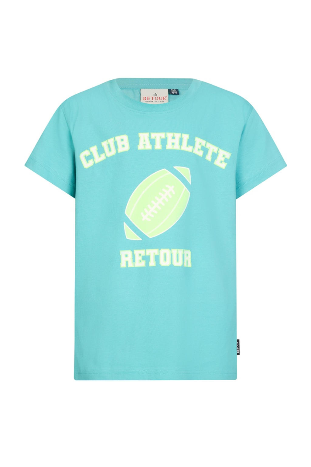 Blauwe jongens Retour Jeans T-shirt van katoen met printopdruk, korte mouwen en ronde hals