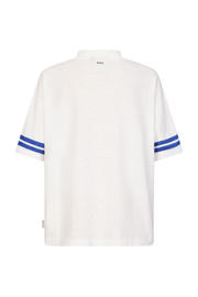 thumbnail: Wit en blauwe meisjes Retour Jeans T-shirt van katoen met printopdruk, korte mouwen en V-hals