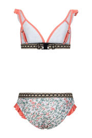 thumbnail: Retour Jeans triangel bikini koraaloranje/groen/wit