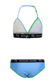 thumbnail: Retour Jeans triangel bikini hemelsblauw/groen