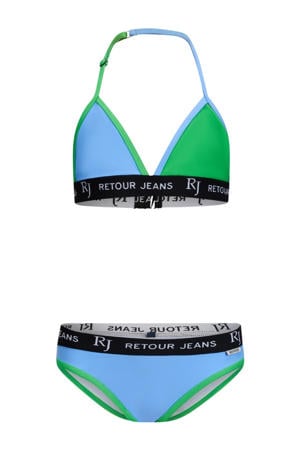 triangel bikini hemelsblauw/groen