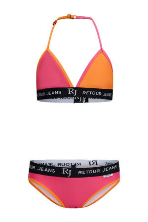 triangel bikini fuchsia/oranje