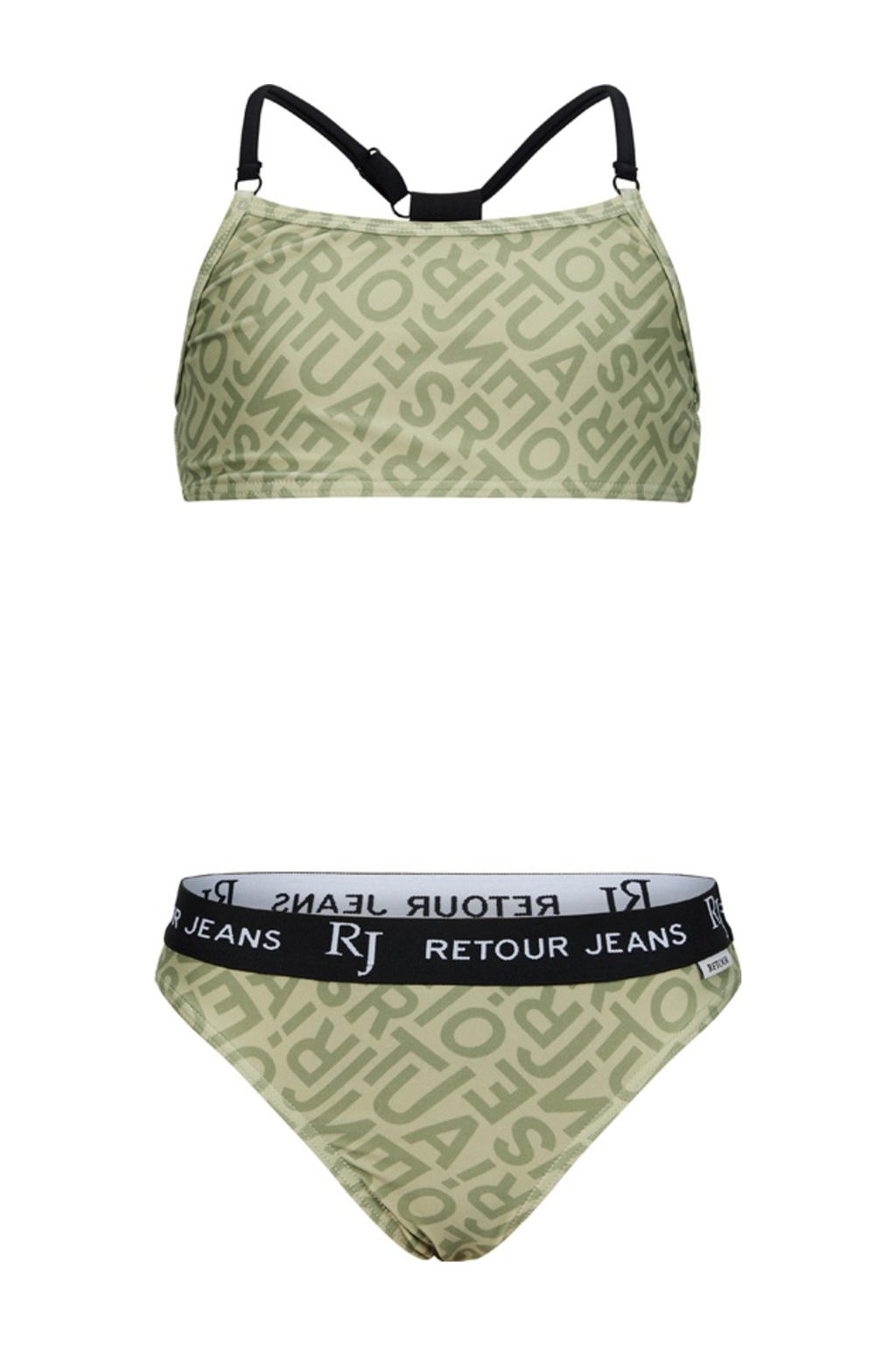 Retour Jeans crop bikini lichtgroen/zwart