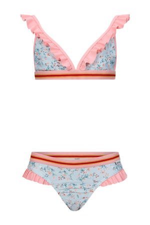 triangel bikini roze/lichtblauw