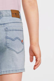 thumbnail: Blauwe meisjes Stains&Stories short van denim met regular waist, rits- en knoopsluiting en effen