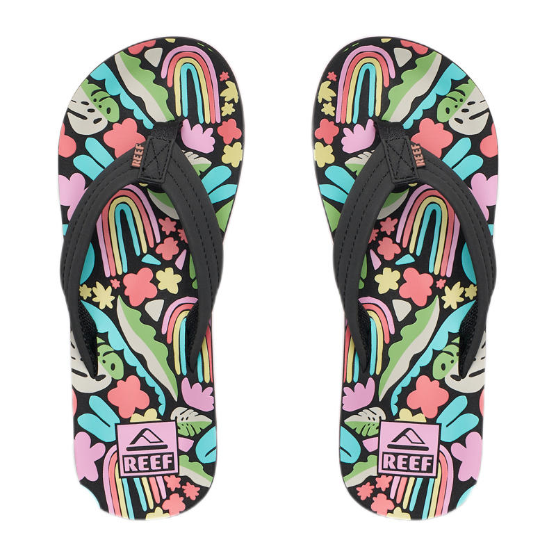 Mango leren teenslippers zwart