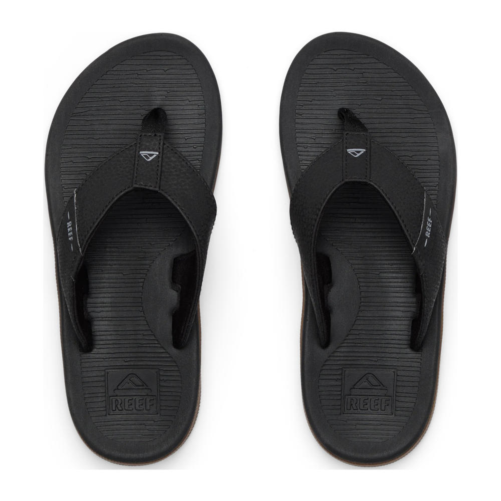 Zwarte jongens Reef Santa Ana teenslippers van tpr/thermoplastisch rubber en textiel 