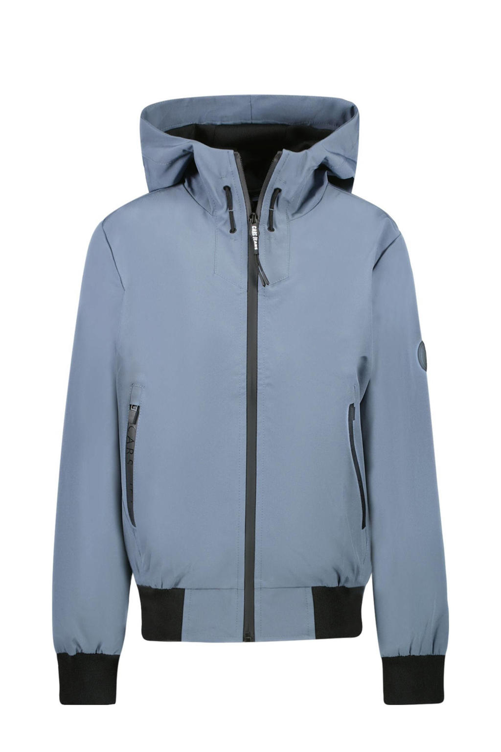 Groene jongens Cars jack van polyester met effen, lange mouwen, capuchon en ritssluiting