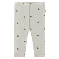 thumbnail: Ecru en bruine jongens A Tiny Story regular babybroek van stretchkatoen met elastische tailleband