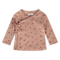 thumbnail: Oudroze meisjes A Tiny Story longsleeve van stretchkatoen met korte mouwen, ronde hals en overslag detail
