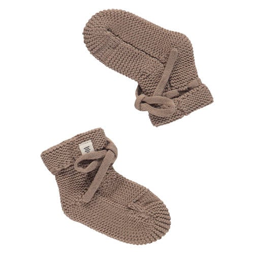 A Tiny Story gebreide slofjes bruin Jongens/Meisjes Katoen Effen