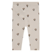 thumbnail: Ecru en bruine A Tiny Story regular babybroek van stretchkatoen met elastische tailleband