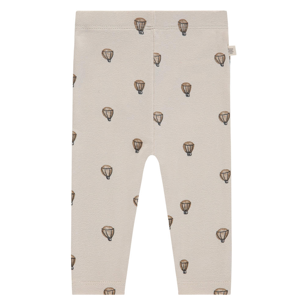 Ecru en bruine A Tiny Story regular babybroek van stretchkatoen met elastische tailleband