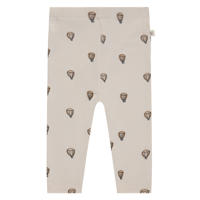 thumbnail: Ecru en bruine A Tiny Story regular babybroek van stretchkatoen met elastische tailleband