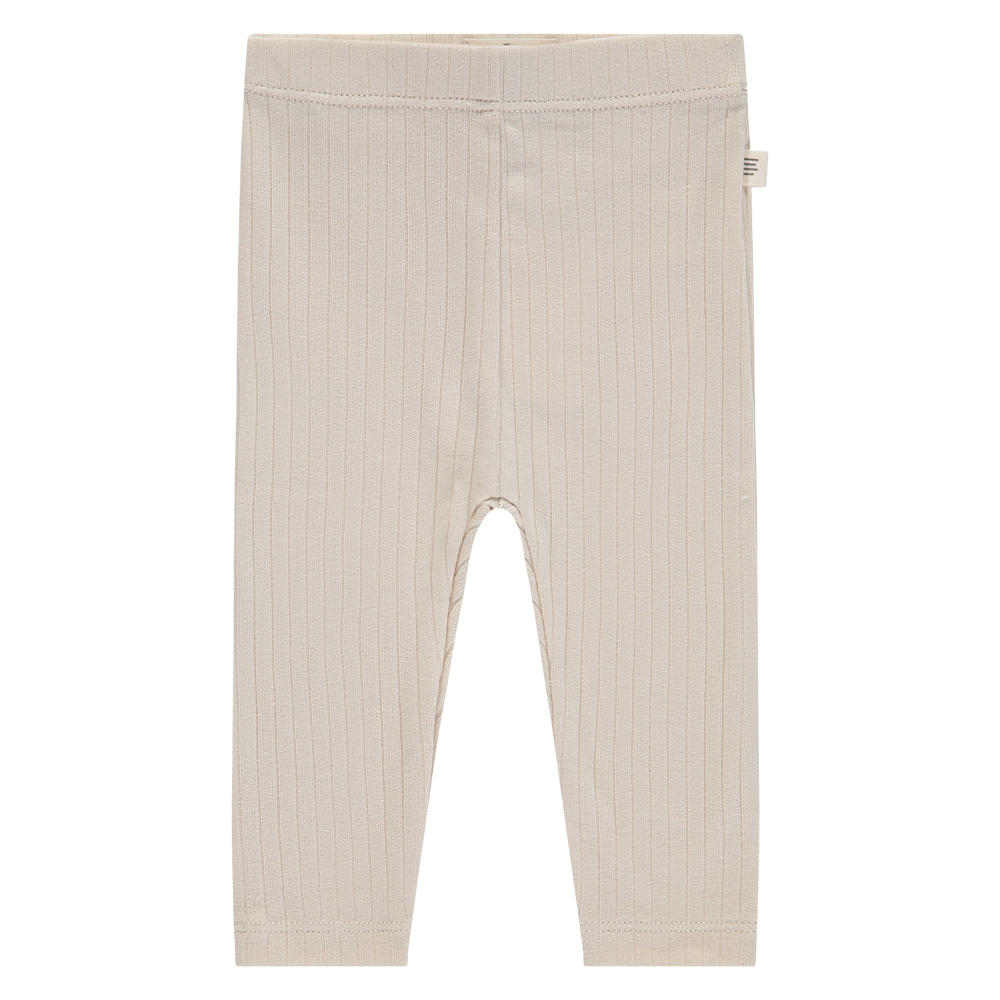 Ecru jongens A Tiny Story regular babybroek van stretchkatoen met elastische tailleband en effen
