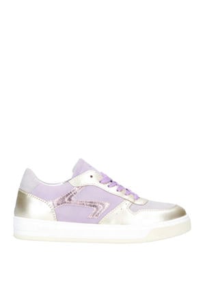 suède sneakers lila/goud