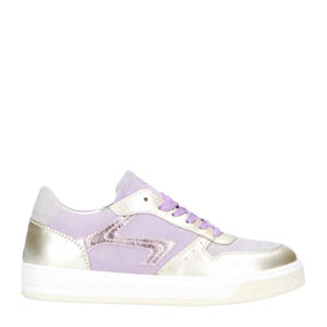   suède sneakers lila/goud