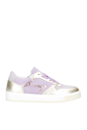   suède sneakers lila/goud