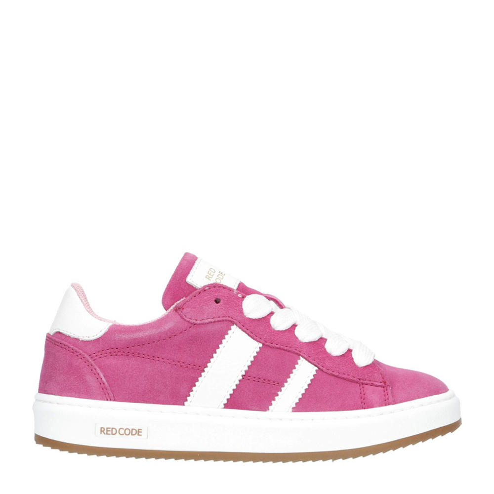 Fuchsia meisjes Red Code suède sneakers met rits- en vetersluiting