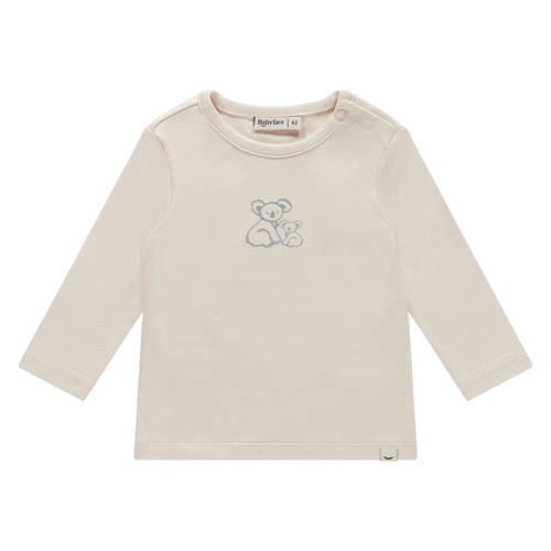 Babyface longsleeve ecru Jongens/Meisjes Stretchkatoen Ronde hals Printopdruk