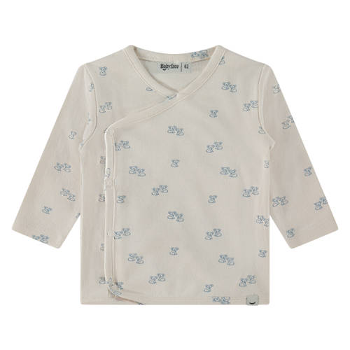 Babyface longsleeve ecru Jongens/Meisjes Stretchkatoen Overslagkraag All over print