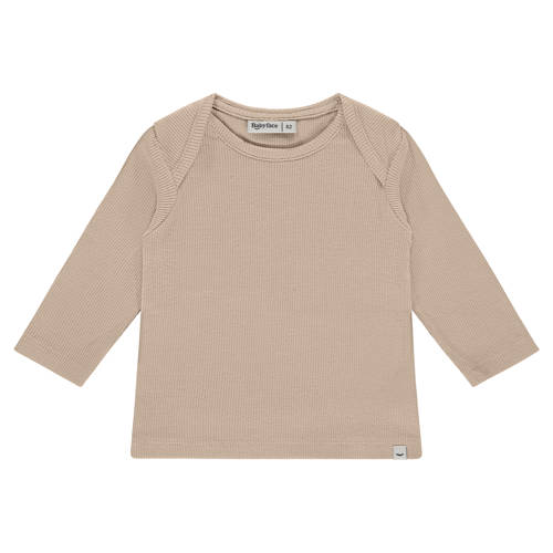 Babyface longsleeve beige rib gebreid Jongens/Meisjes Stretchkatoen Ronde hals