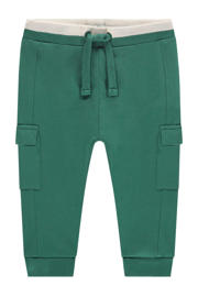 thumbnail: Groene jongens Babyface regular joggingbroek van sweat materiaal met elastische tailleband met koord en effen