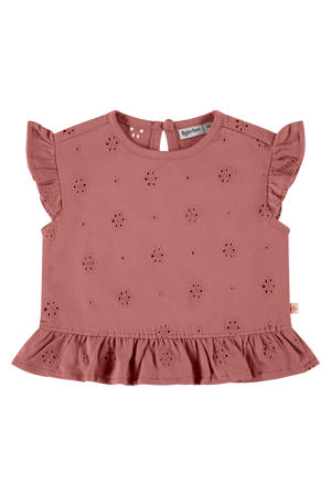 T-shirt oudroze broderie