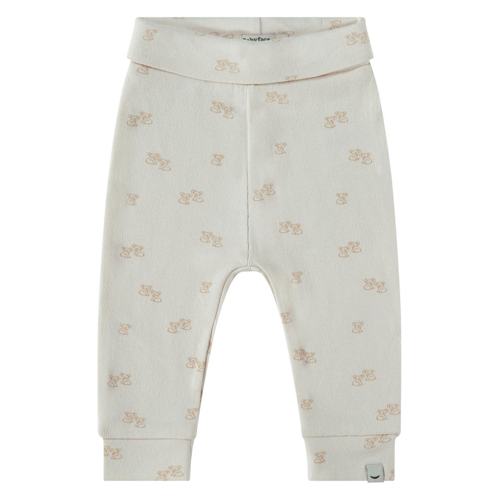 Ecru en beige Babyface regular babybroek van stretchkatoen met elastische tailleband