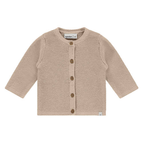 Babyface vest beige grof gebreid Jongens/Meisjes Katoen Ronde hals Effen