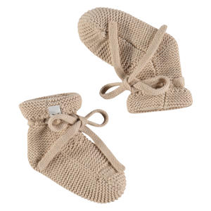 gebreide slofjes beige