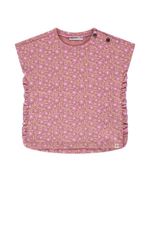 mouwloze top roze