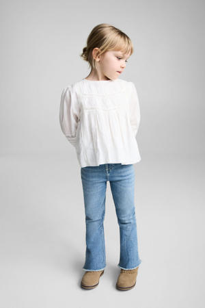 high waist flared jeans light blue denim