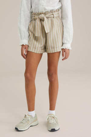 straight paperbag short beige