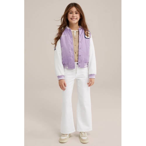 WE Fashion bomberjack zomer lila Jas Paars Meisjes Polyester Ronde hals