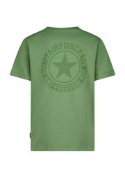 thumbnail: Groene jongens Airforce t-shirt van katoen met effen, korte mouwen en ronde hals