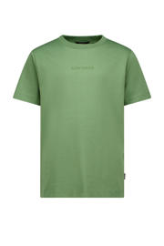 thumbnail: Groene jongens Airforce T-shirt van katoen met effen, korte mouwen en ronde hals