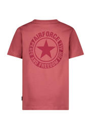 thumbnail: Rode jongens Airforce t-shirt van katoen met backprint, korte mouwen en ronde hals