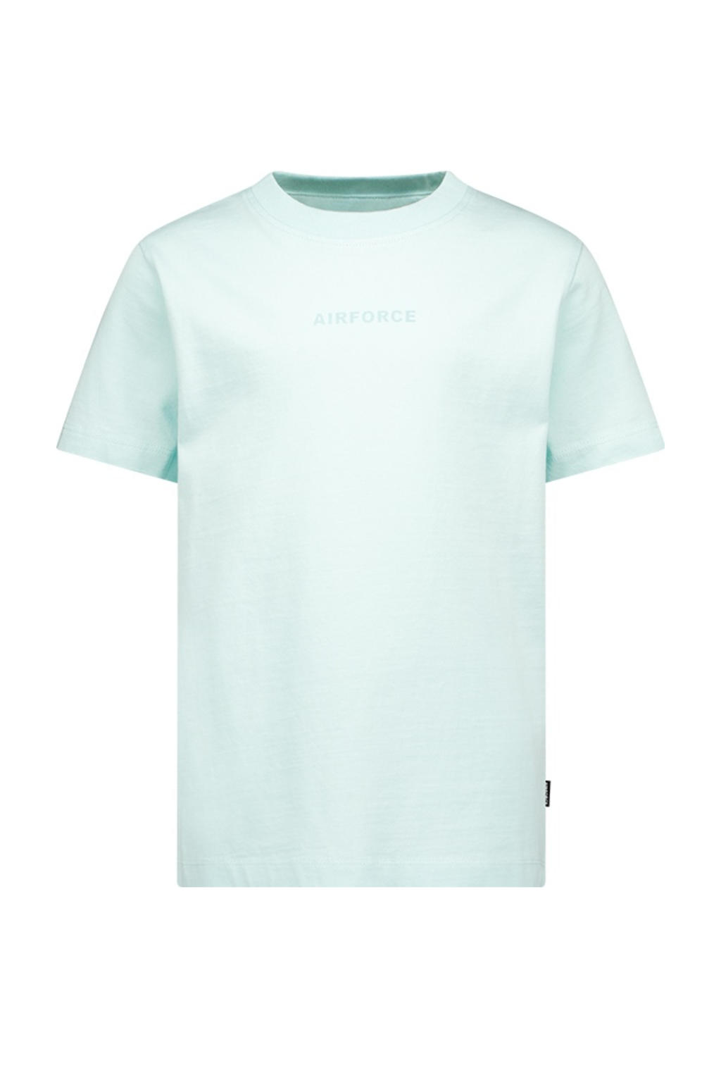 Lichtblauwe jongens Airforce T-shirt van katoen met backprint, korte mouwen en ronde hals
