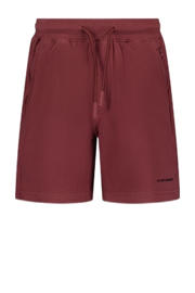 thumbnail: Donkerrode jongens Airforce regular sweatshort van katoen met elastische tailleband met koord en effen