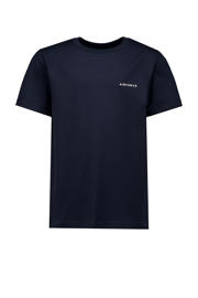 thumbnail: Donkerblauwe jongens Airforce T-shirt van katoen met effen, korte mouwen en ronde hals