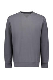 thumbnail: Grijze jongens Airforce sweater van katoen met effen, lange mouwen, ronde hals en geribde boorden